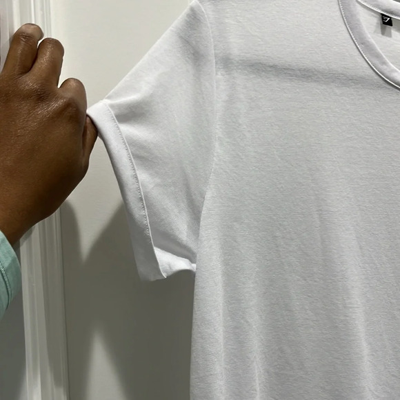 Gymshark White Essential Asymmetrical Side-tie tee Sz S - Picture 3 of 5